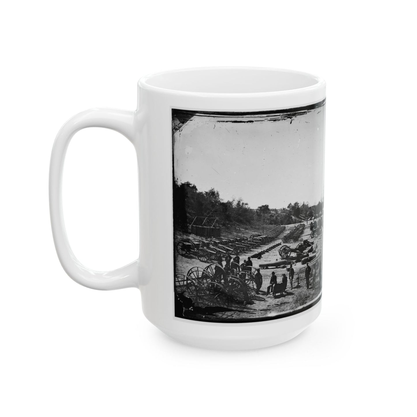 Broadway Landing, Appomattox River, Virginia. Park Of Artillery(2) (U.S. Civil War) White Coffee Mug