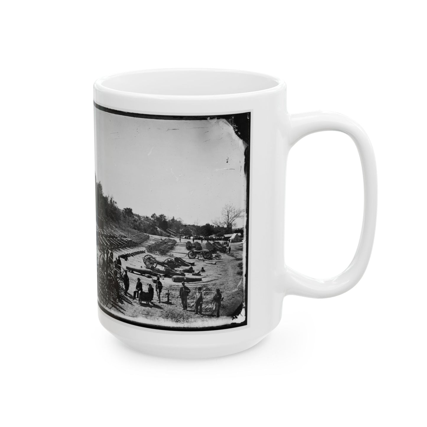 Broadway Landing, Appomattox River, Virginia. Park Of Artillery(2) (U.S. Civil War) White Coffee Mug