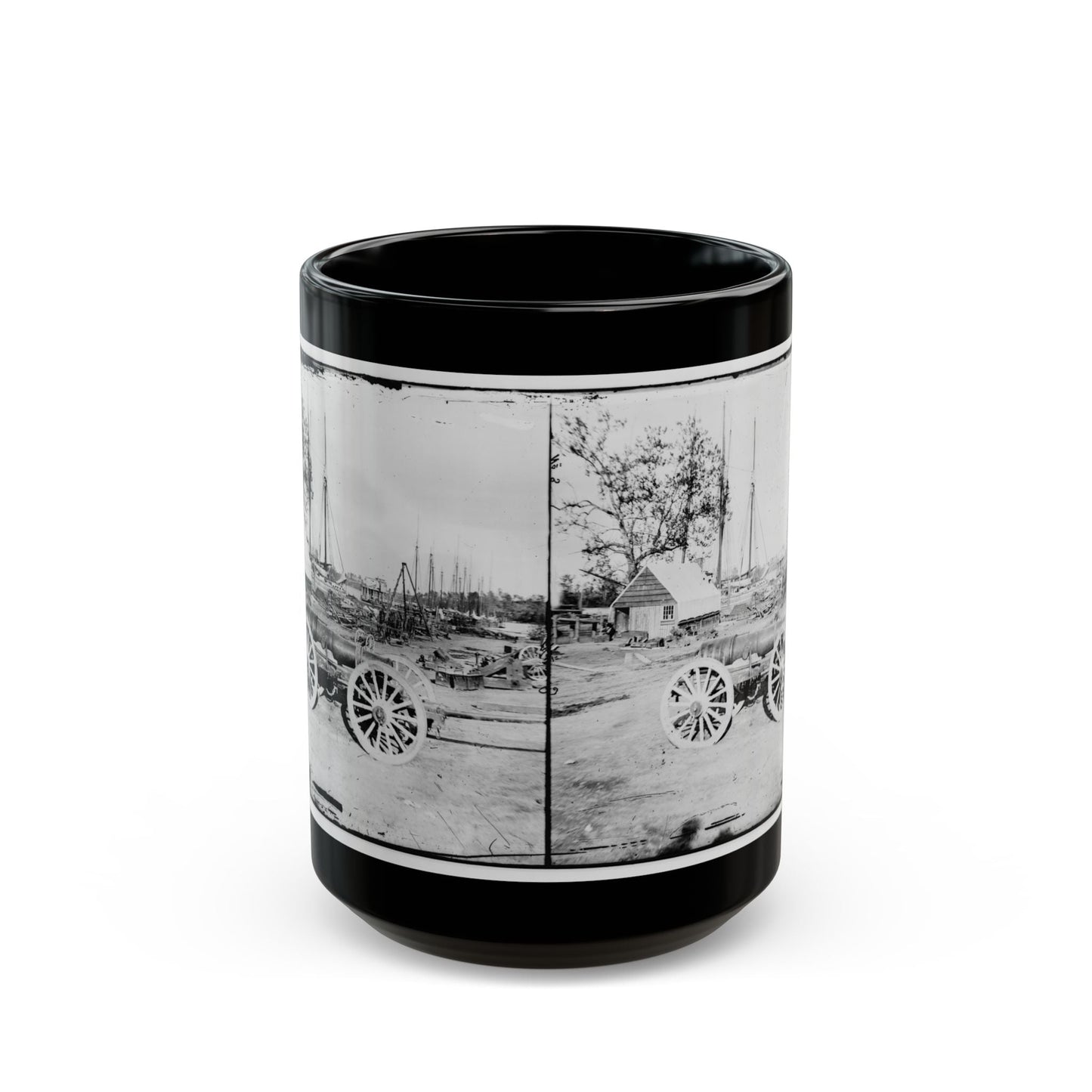 Broadway Landing, Appomattox River, Virginia. Park Of Artillery(3) (U.S. Civil War) Black Coffee Mug