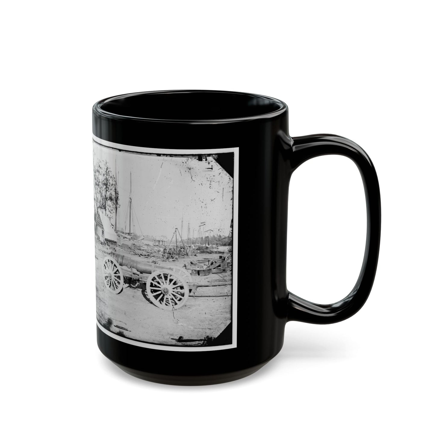 Broadway Landing, Appomattox River, Virginia. Park Of Artillery(3) (U.S. Civil War) Black Coffee Mug