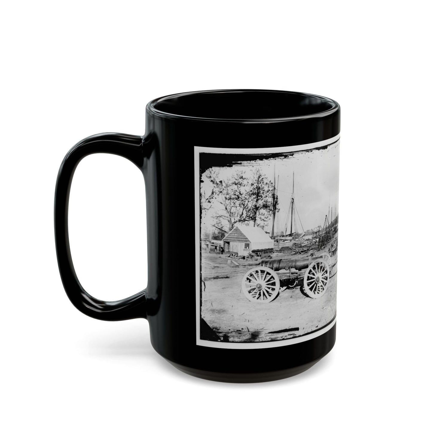 Broadway Landing, Appomattox River, Virginia. Park Of Artillery(3) (U.S. Civil War) Black Coffee Mug