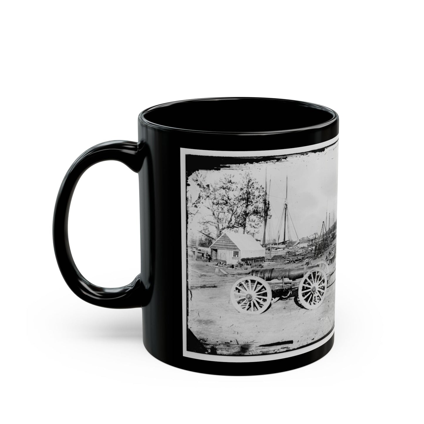 Broadway Landing, Appomattox River, Virginia. Park Of Artillery(3) (U.S. Civil War) Black Coffee Mug