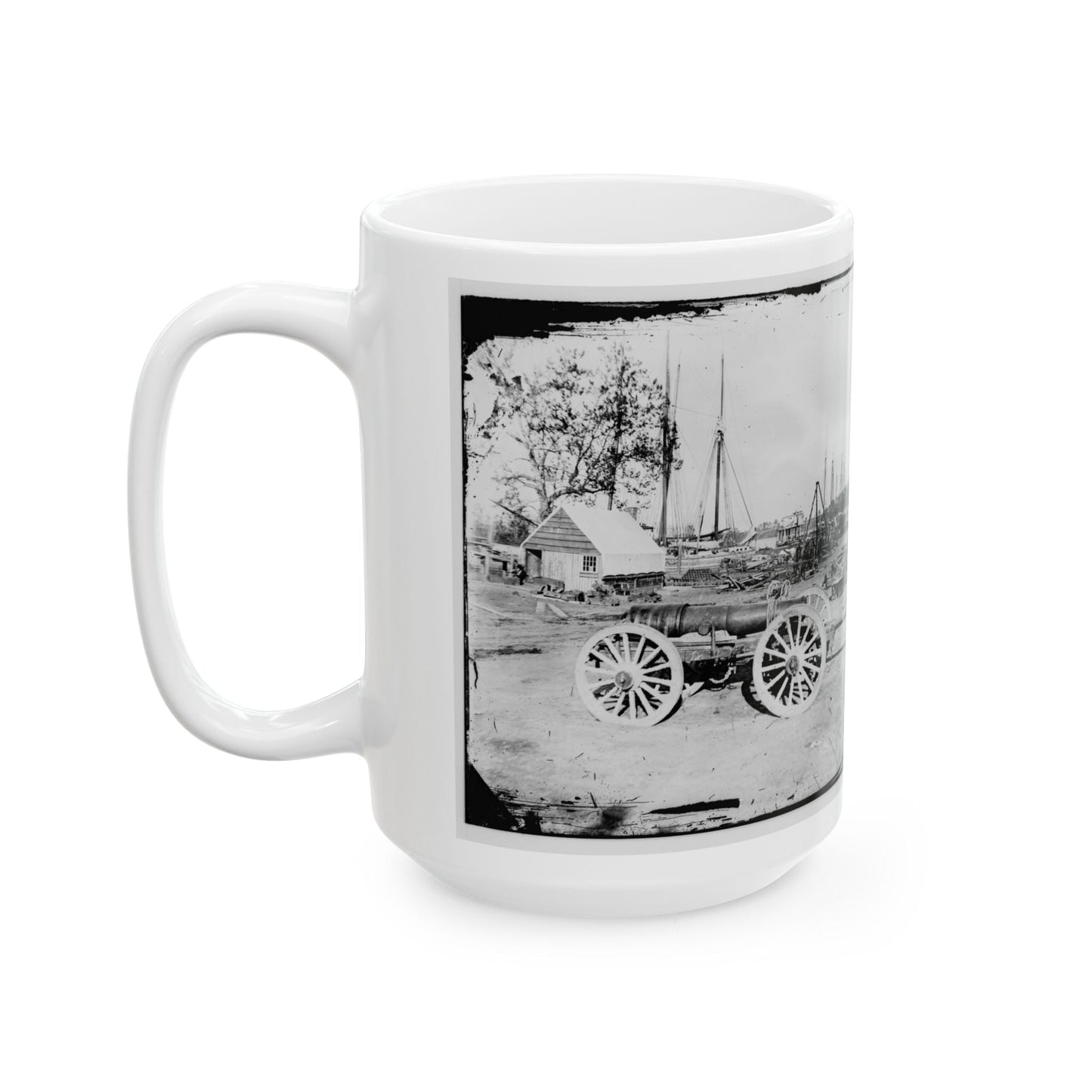 Broadway Landing, Appomattox River, Virginia. Park Of Artillery(3) (U.S. Civil War) White Coffee Mug