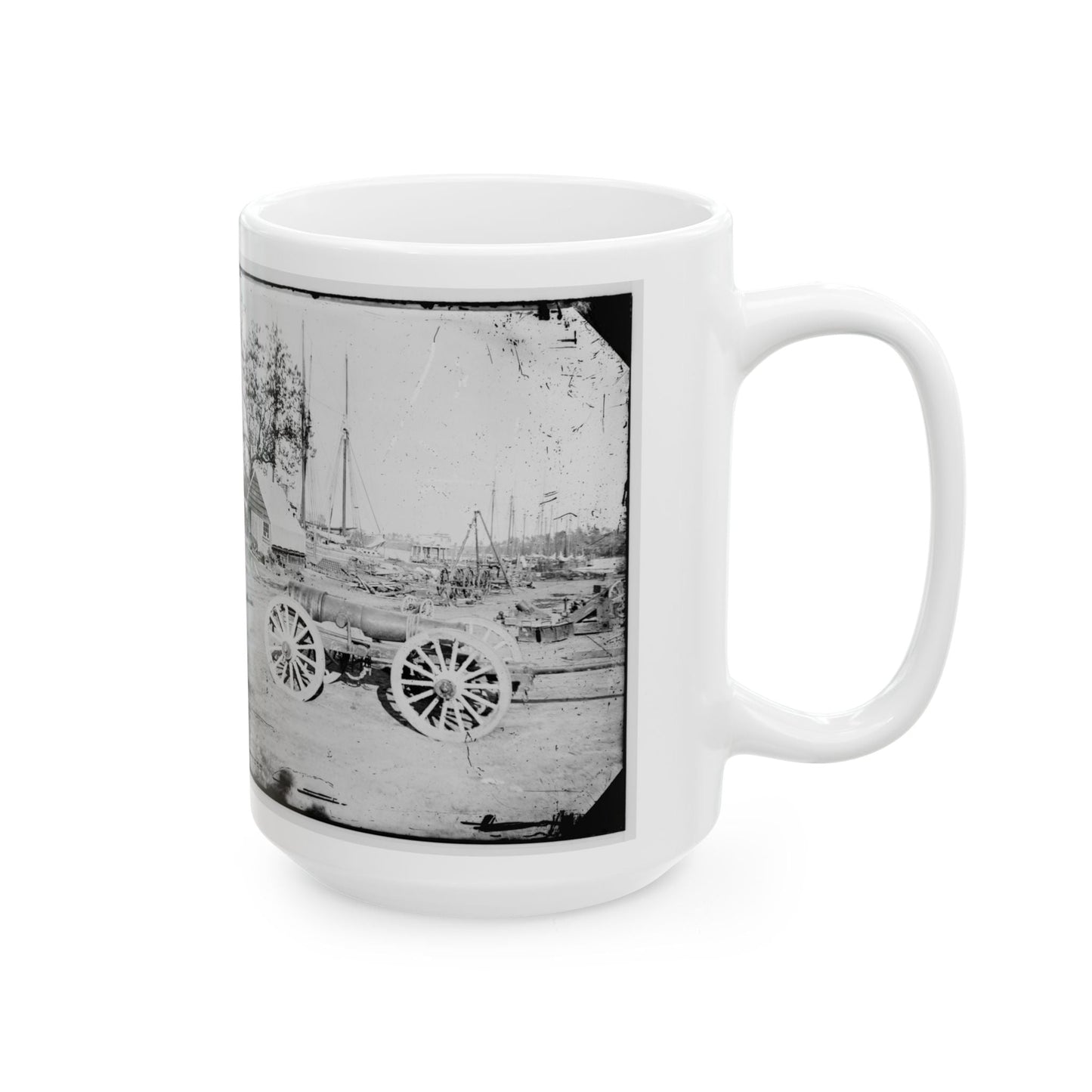 Broadway Landing, Appomattox River, Virginia. Park Of Artillery(3) (U.S. Civil War) White Coffee Mug