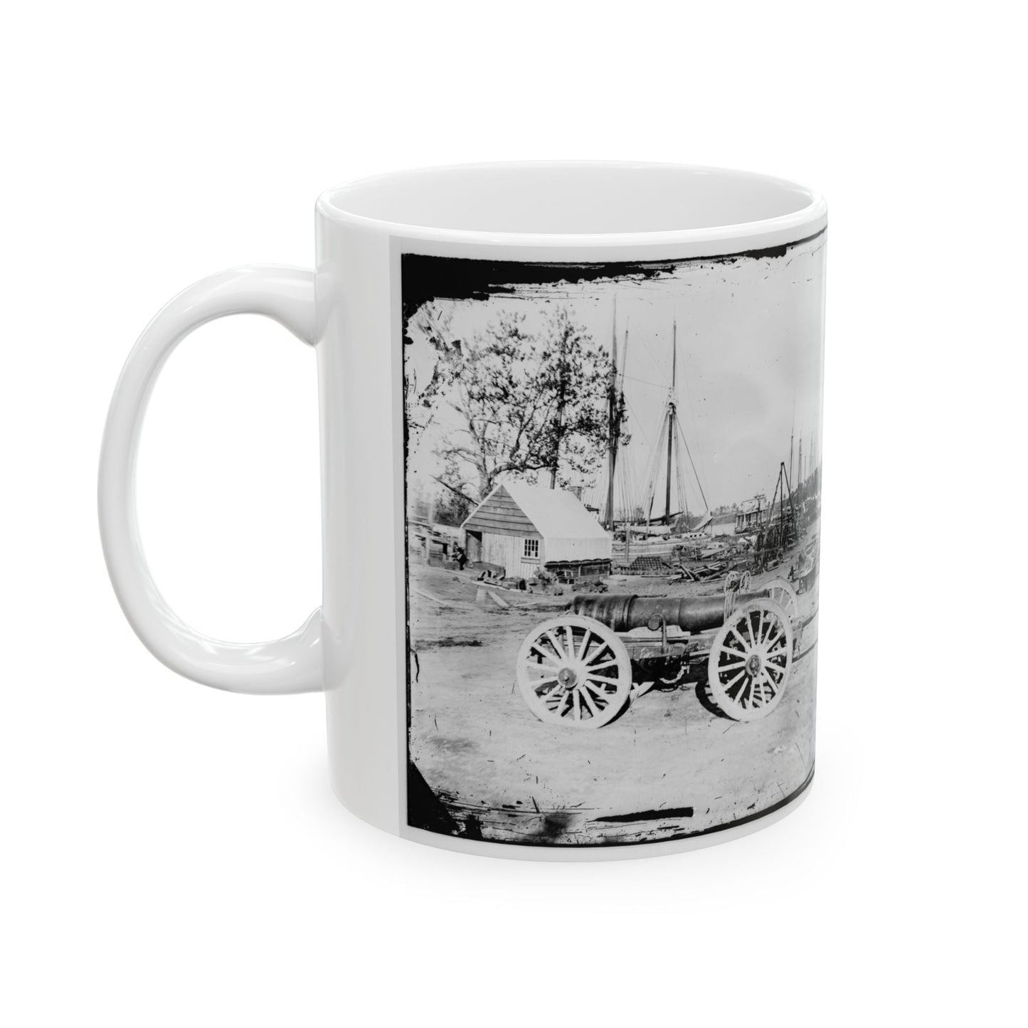 Broadway Landing, Appomattox River, Virginia. Park Of Artillery(3) (U.S. Civil War) White Coffee Mug