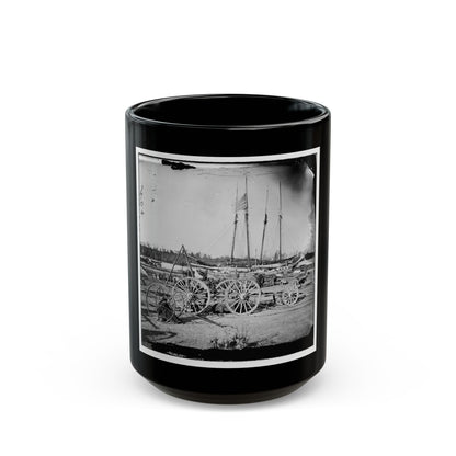 Broadway Landing, Appomattox River, Virginia. Supply Boats And Stores (U.S. Civil War) Black Coffee Mug