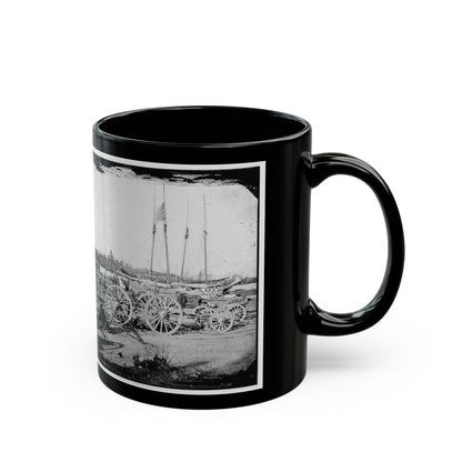 Broadway Landing, Appomattox River, Virginia. Supply Boats And Stores(2) (U.S. Civil War) Black Coffee Mug-The Sticker Space