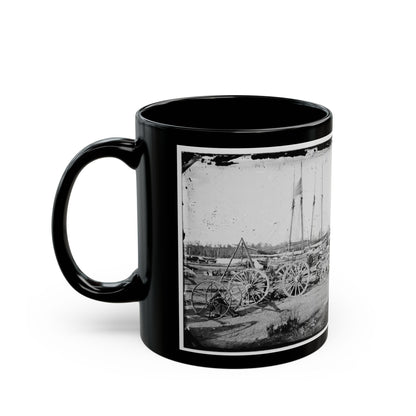 Broadway Landing, Appomattox River, Virginia. Supply Boats And Stores(2) (U.S. Civil War) Black Coffee Mug-The Sticker Space