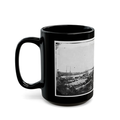 Broadway Landing, Appomattox River, Virginia. View Of Docks And Supply Boats (U.S. Civil War) Black Coffee Mug-The Sticker Space