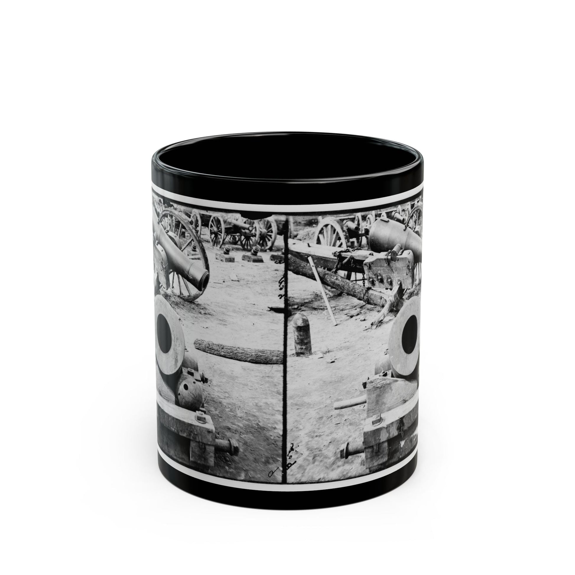 Broadway Landing, Appomattox River, Virginia. View Of Mortar And Artillery (U.S. Civil War) Black Coffee Mug-11oz-The Sticker Space