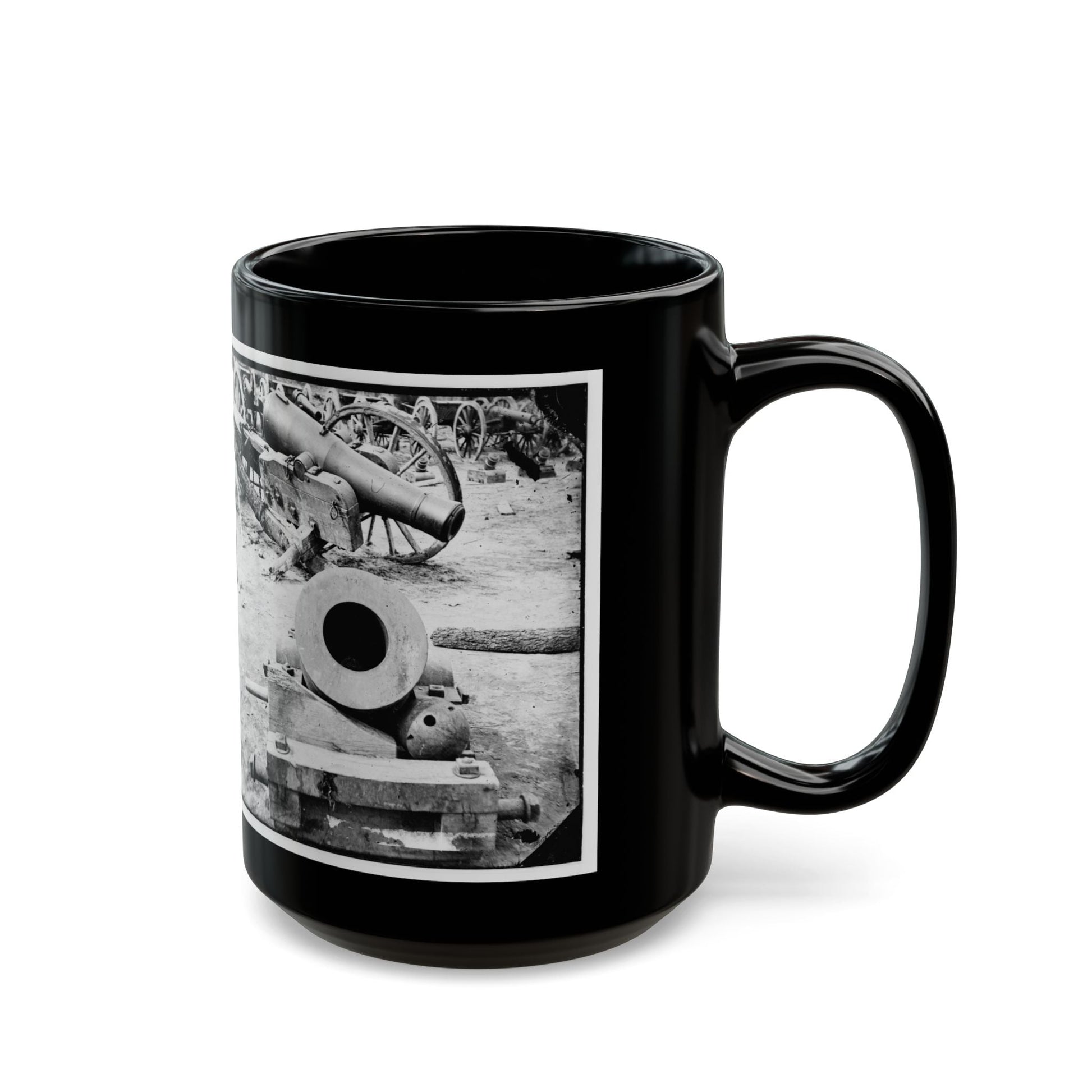 Broadway Landing, Appomattox River, Virginia. View Of Mortar And Artillery (U.S. Civil War) Black Coffee Mug-The Sticker Space