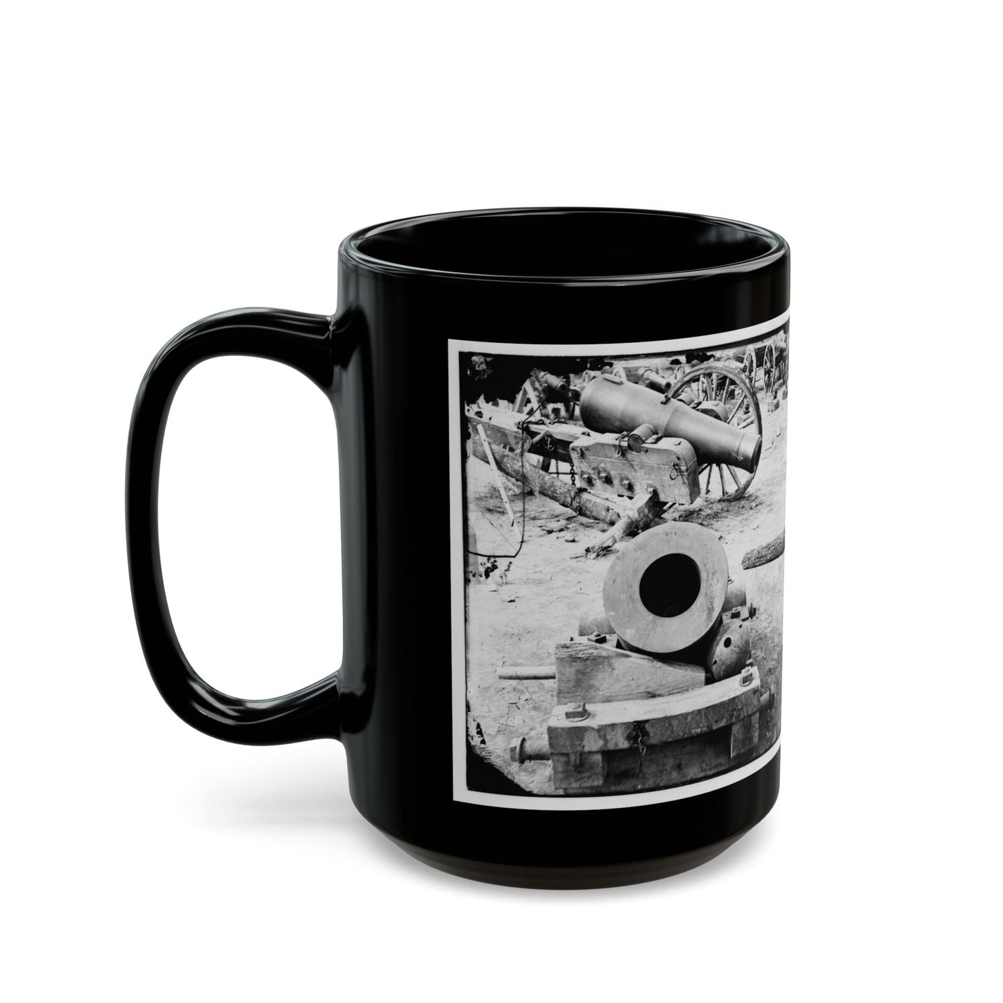 Broadway Landing, Appomattox River, Virginia. View Of Mortar And Artillery (U.S. Civil War) Black Coffee Mug-The Sticker Space