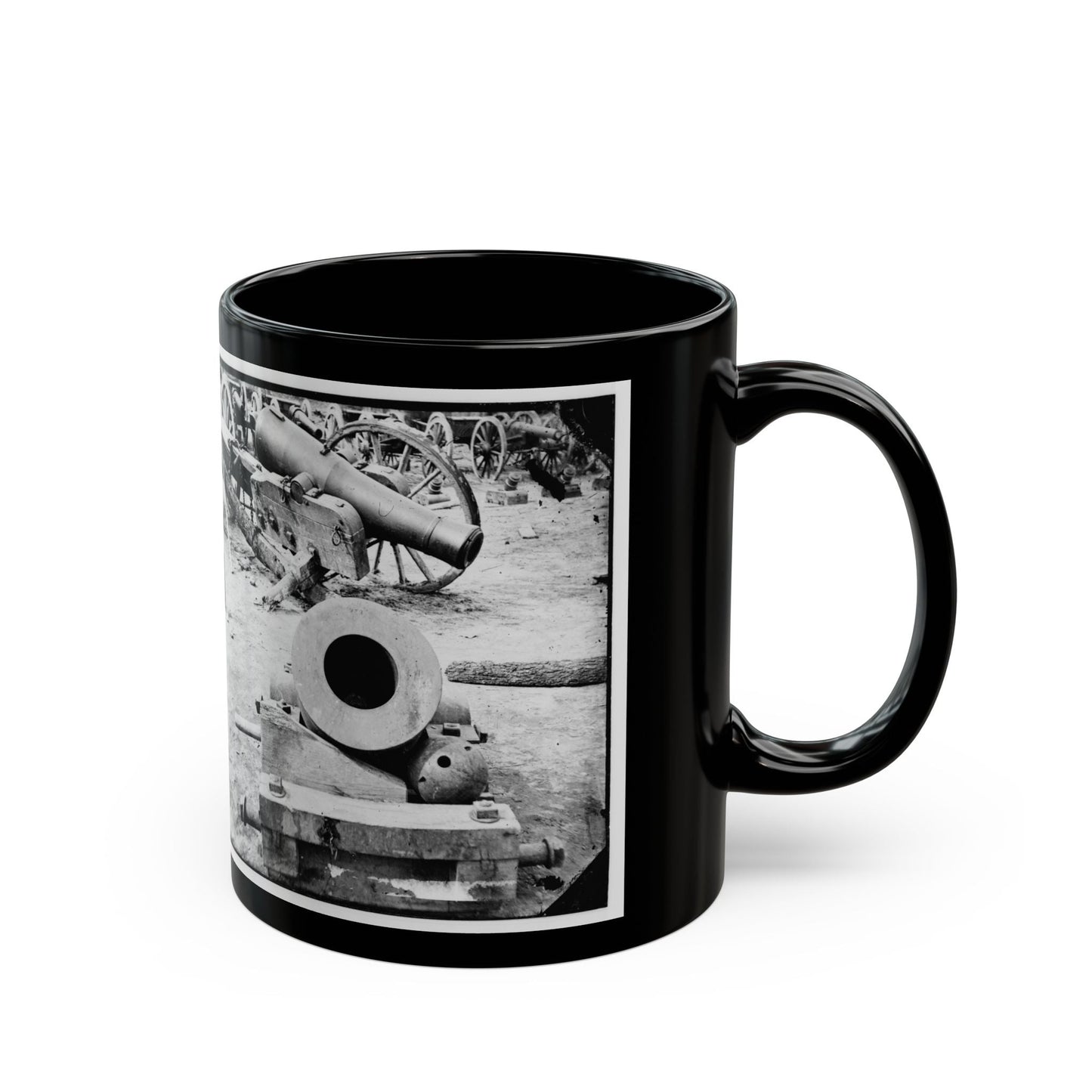 Broadway Landing, Appomattox River, Virginia. View Of Mortar And Artillery (U.S. Civil War) Black Coffee Mug-The Sticker Space