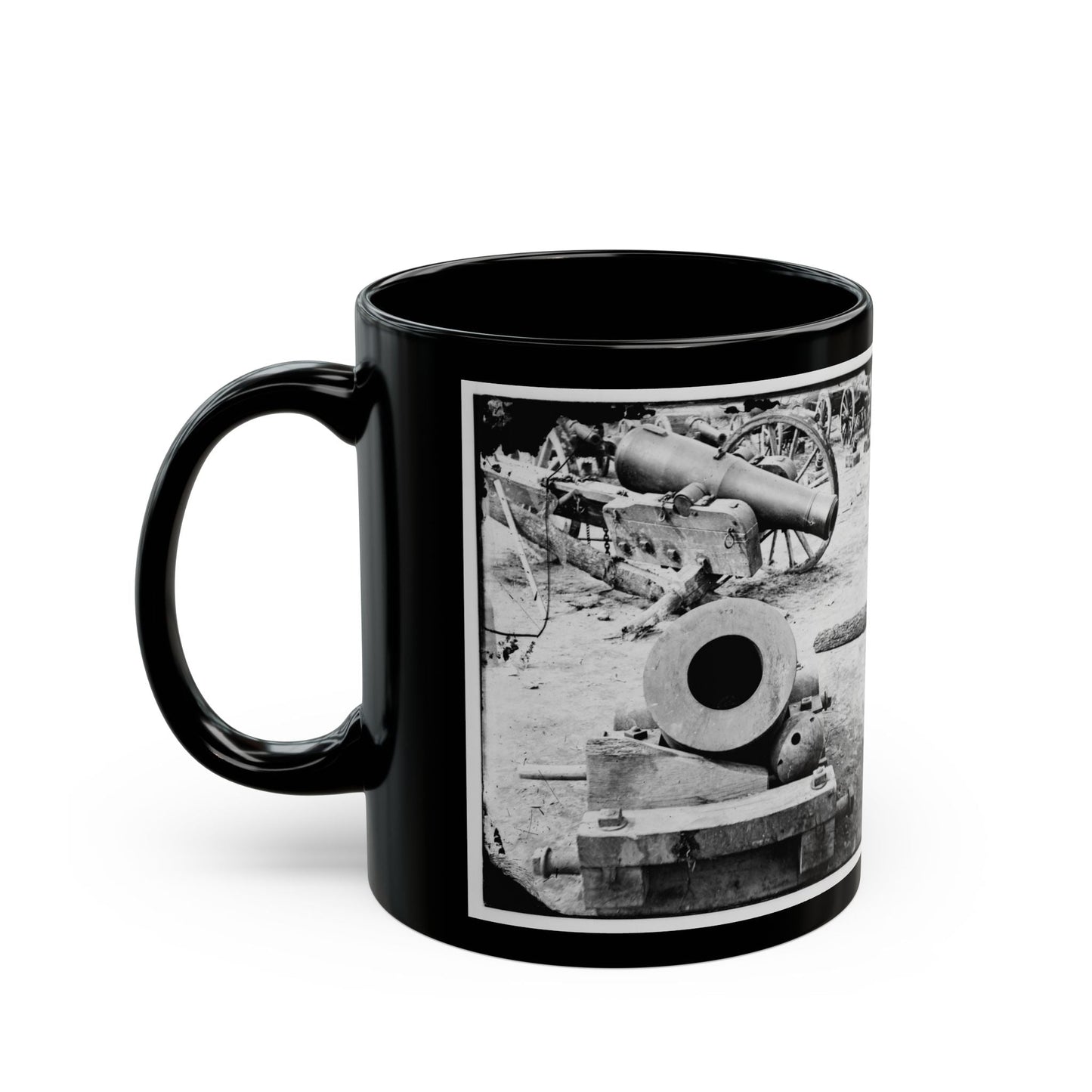 Broadway Landing, Appomattox River, Virginia. View Of Mortar And Artillery (U.S. Civil War) Black Coffee Mug-The Sticker Space