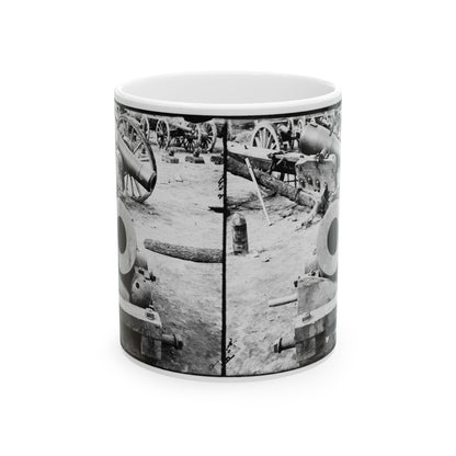 Broadway Landing, Appomattox River, Virginia. View Of Mortar And Artillery (U.S. Civil War) White Coffee Mug-11oz-The Sticker Space