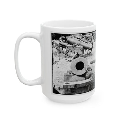 Broadway Landing, Appomattox River, Virginia. View Of Mortar And Artillery (U.S. Civil War) White Coffee Mug-The Sticker Space