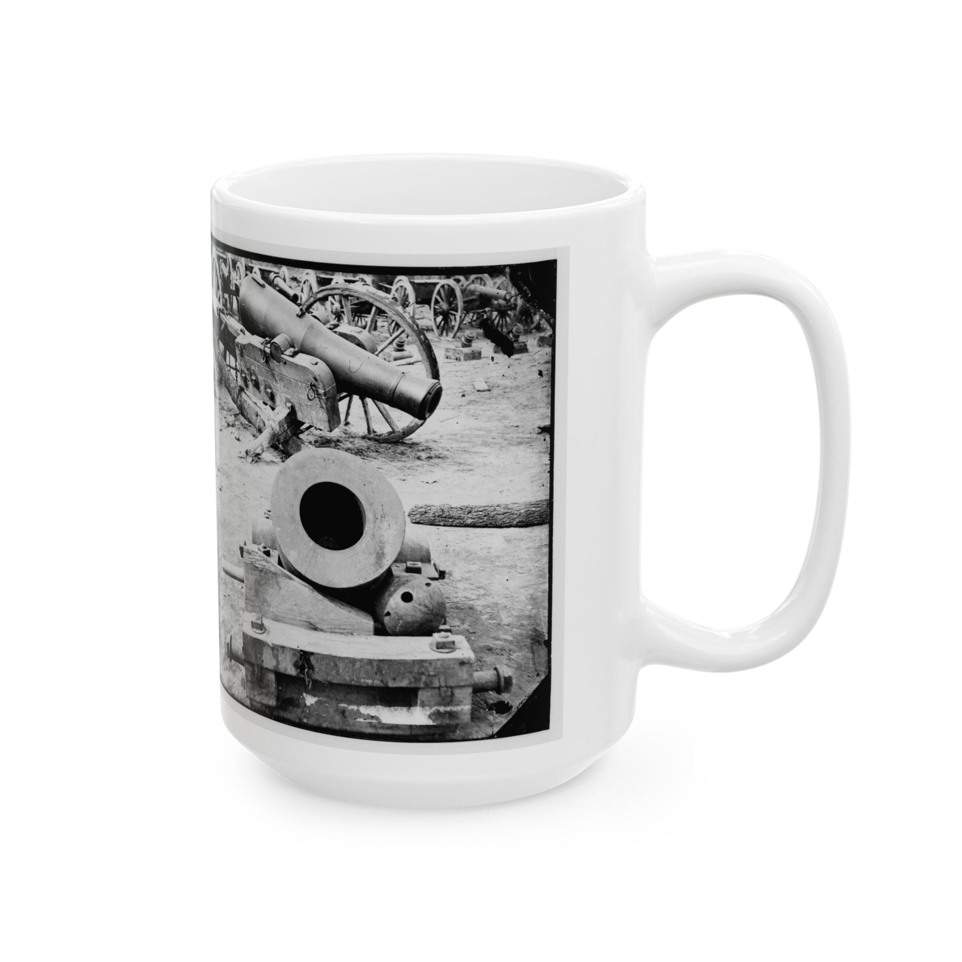 Broadway Landing, Appomattox River, Virginia. View Of Mortar And Artillery (U.S. Civil War) White Coffee Mug-The Sticker Space