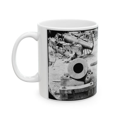 Broadway Landing, Appomattox River, Virginia. View Of Mortar And Artillery (U.S. Civil War) White Coffee Mug-The Sticker Space