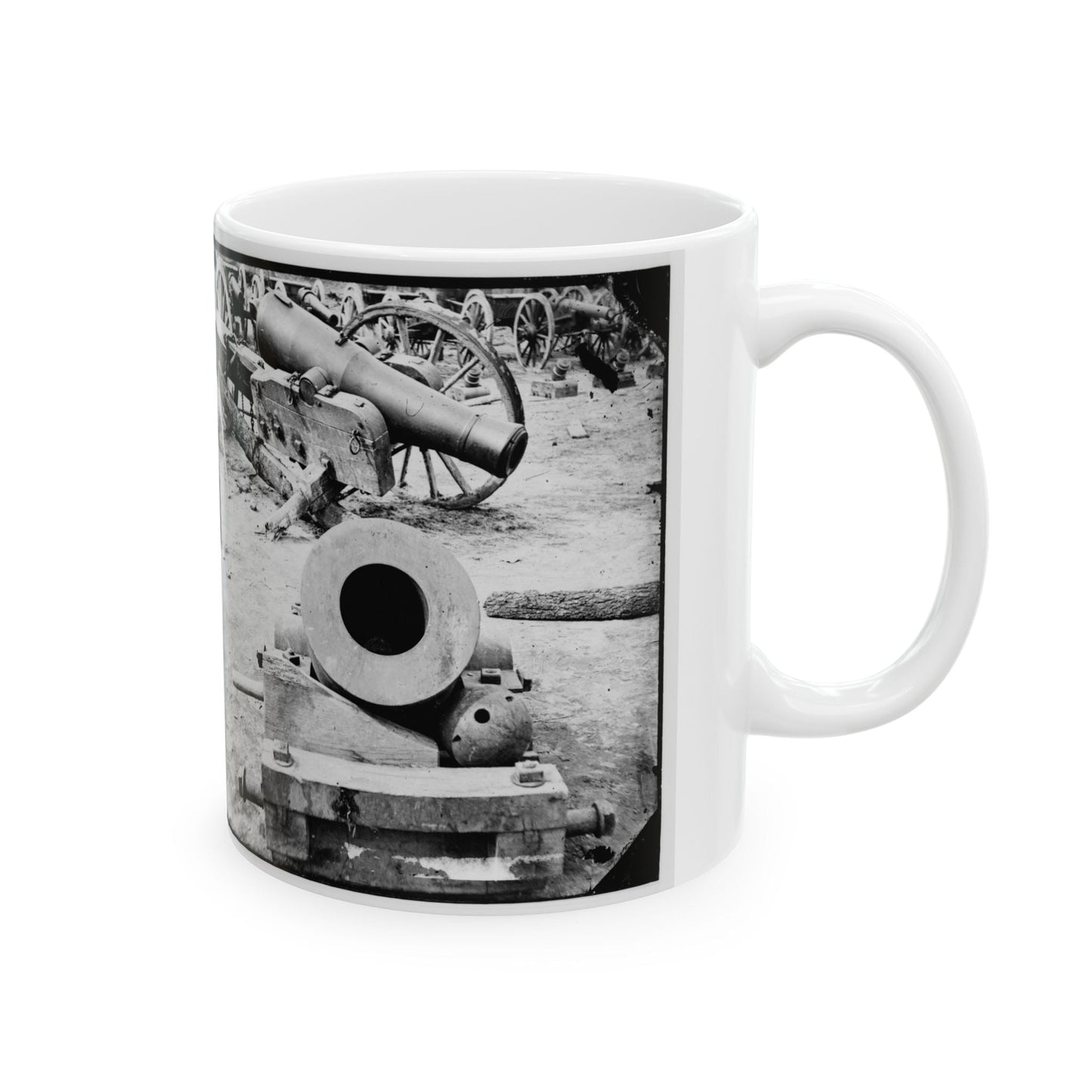 Broadway Landing, Appomattox River, Virginia. View Of Mortar And Artillery (U.S. Civil War) White Coffee Mug-The Sticker Space