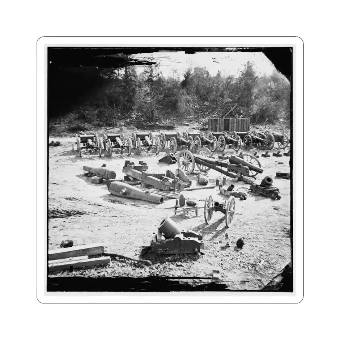 Broadway Landing, Va. Federal Ordnance at the Depot; Another View (U.S. Civil War) STICKER Vinyl Kiss-Cut Decal 3 Inch White - The Sticker Space