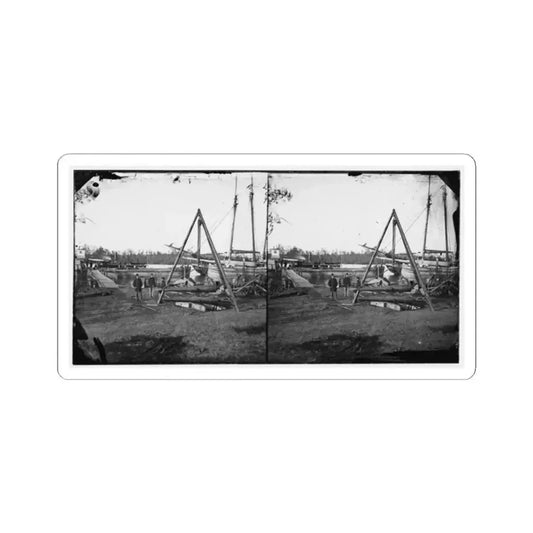 Broadway Landing, Va.  Tripod Artillery Swing by the Appomattox (U.S. Civil War) STICKER Vinyl Kiss-Cut Decal 2 Inch White - The Sticker Space