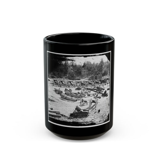 Broadway Landing, Va. Federal Ordnance At The Depot; Another View (U.S. Civil War) Black Coffee Mug-15oz-The Sticker Space