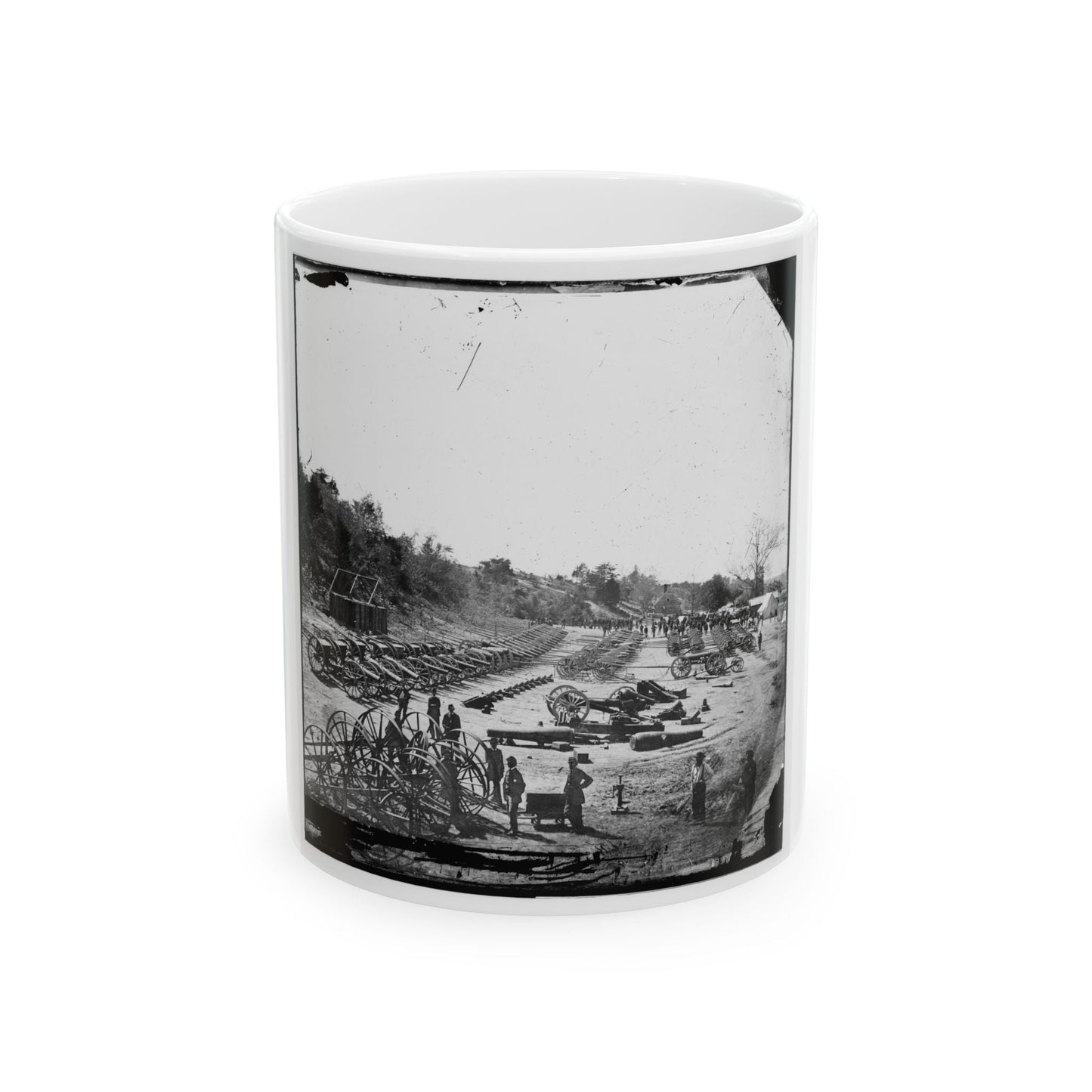 Broadway Landing, Va. Federal Ordnance At The Depot (U.S. Civil War) White Coffee Mug