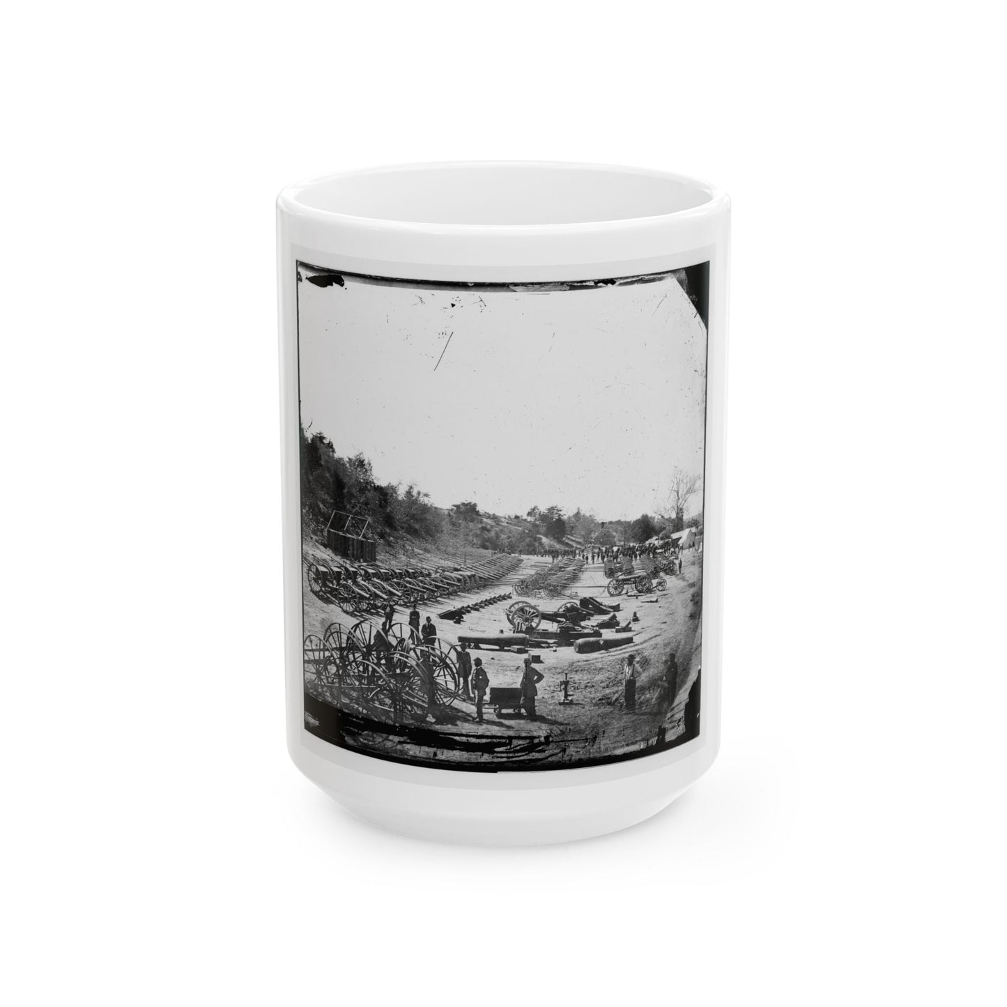 Broadway Landing, Va. Federal Ordnance At The Depot (U.S. Civil War) White Coffee Mug