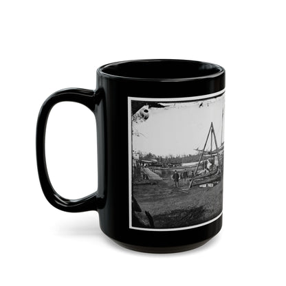 Broadway Landing, Va.  Tripod Artillery Swing By The Appomattox (U.S. Civil War) Black Coffee Mug