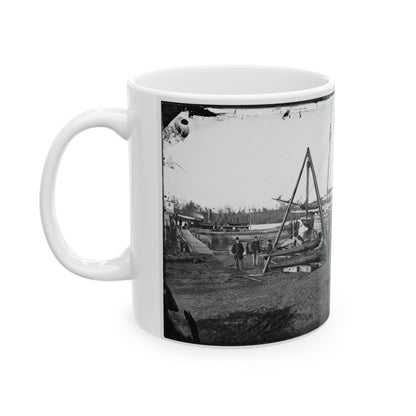 Broadway Landing, Va.  Tripod Artillery Swing By The Appomattox (U.S. Civil War) White Coffee Mug