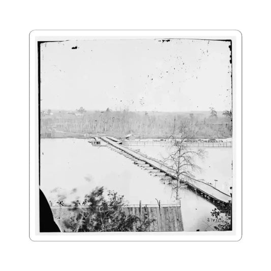 Broadway Landing, Virginia. Pontoon Bridge Across the Appomattox River (U.S. Civil War) STICKER Vinyl Kiss-Cut Decal 2 Inch White - The Sticker Space