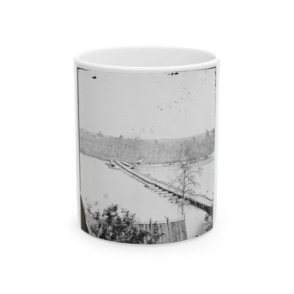 Broadway Landing, Virginia. Pontoon Bridge Across The Appomattox River (U.S. Civil War) White Coffee Mug