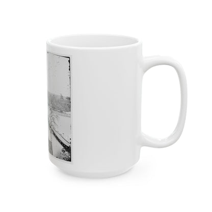 Broadway Landing, Virginia. Pontoon Bridge Across The Appomattox River (U.S. Civil War) White Coffee Mug