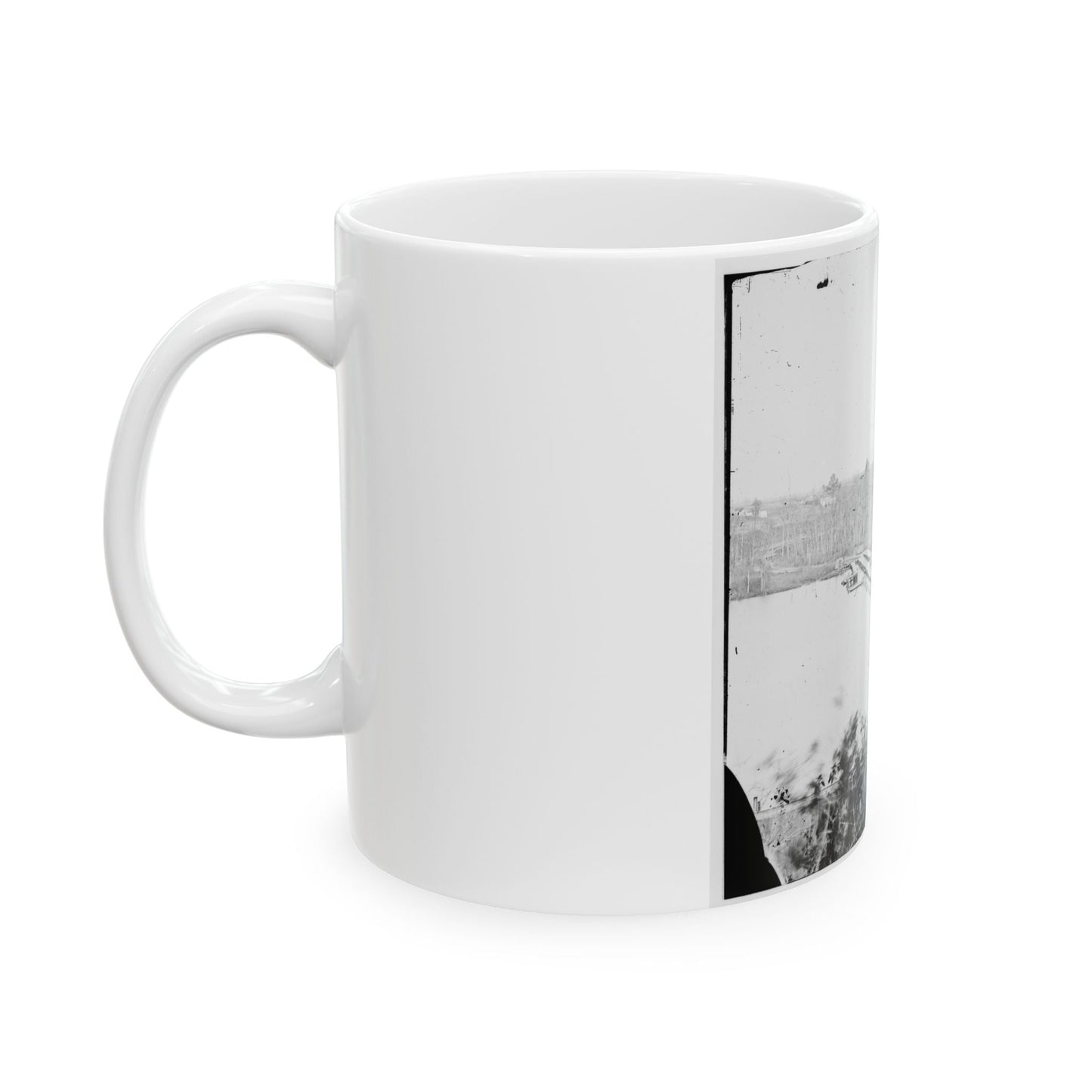 Broadway Landing, Virginia. Pontoon Bridge Across The Appomattox River (U.S. Civil War) White Coffee Mug