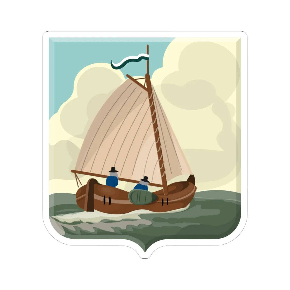 Broek op Langendijk wapen (Netherlands) (Coat of Arms) STICKER Vinyl Kiss-Cut Decal 4 Inch White - The Sticker Space