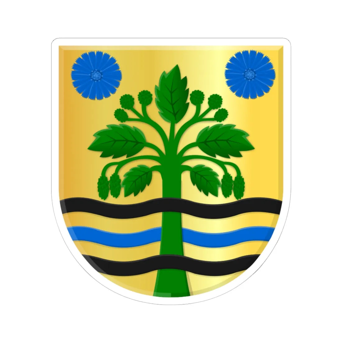 Broeksterwâld wapen (Netherlands) (Coat of Arms) STICKER Vinyl Kiss-Cut Decal 6 Inch White - The Sticker Space