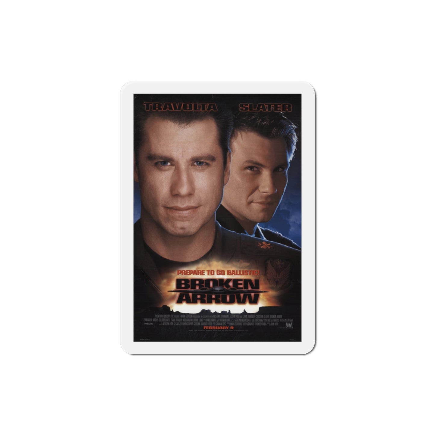 Broken Arrow 1996 Movie Poster Die-Cut Magnet-3" x 3"-The Sticker Space