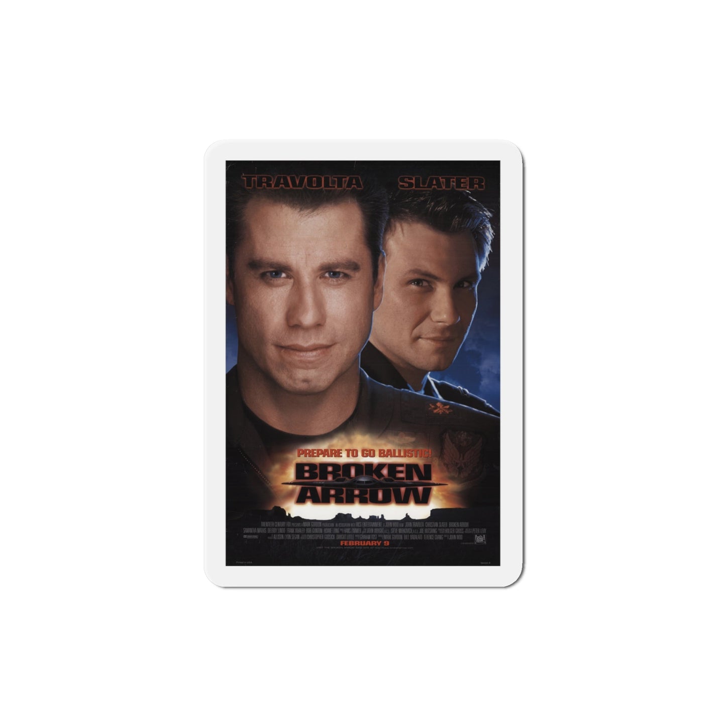 Broken Arrow 1996 Movie Poster Die-Cut Magnet-4" x 4"-The Sticker Space