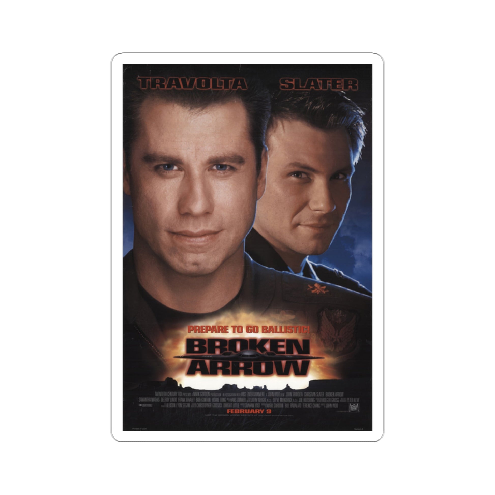 Broken Arrow 1996 Movie Poster STICKER Vinyl Die-Cut Decal-2 Inch-The Sticker Space