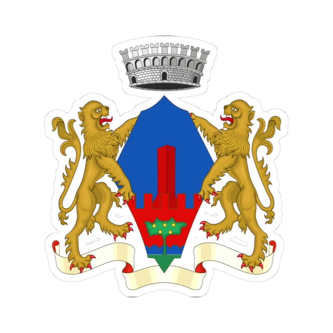 Brolo-Stemma (Italy) (Coat of Arms) STICKER Vinyl Kiss-Cut Decal 3 Inch White - The Sticker Space