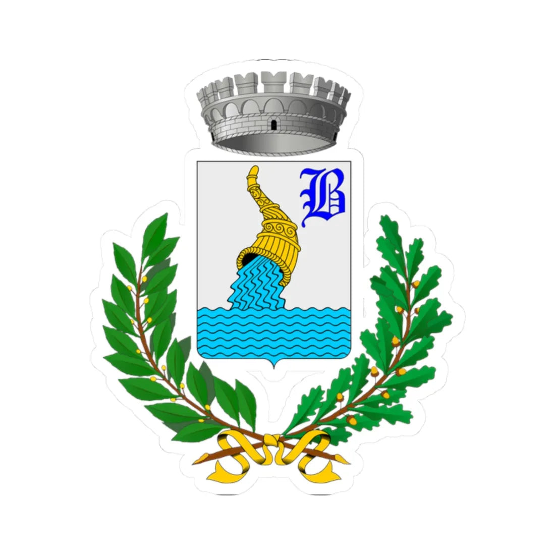 Brondello-Stemma (Italy) (Coat of Arms) STICKER Vinyl Kiss-Cut Decal 2 Inch White - The Sticker Space