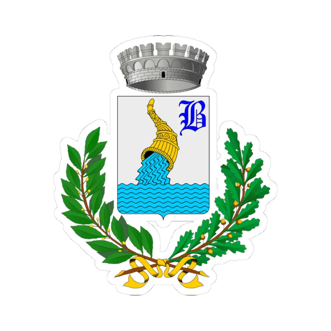 Brondello-Stemma (Italy) (Coat of Arms) STICKER Vinyl Kiss-Cut Decal 3 Inch White - The Sticker Space