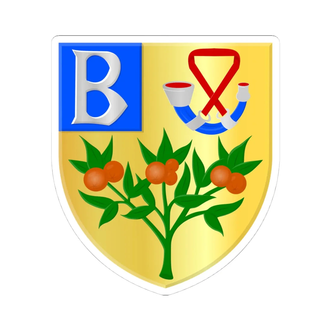 Brongergea wapen (Netherlands) (Coat of Arms) STICKER Vinyl Kiss-Cut Decal 4 Inch White - The Sticker Space