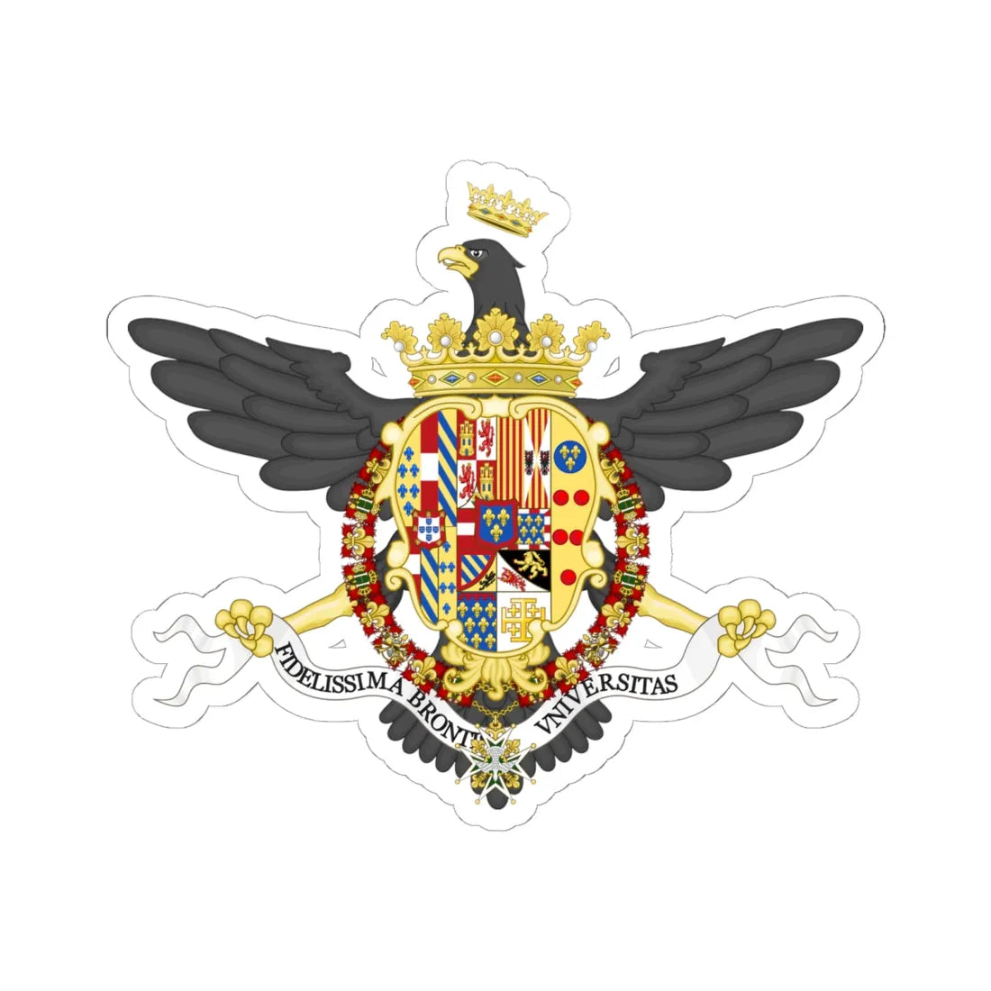 Bronte-Stemma (Italy) (Coat of Arms) STICKER Vinyl Kiss-Cut Decal 6 Inch White - The Sticker Space