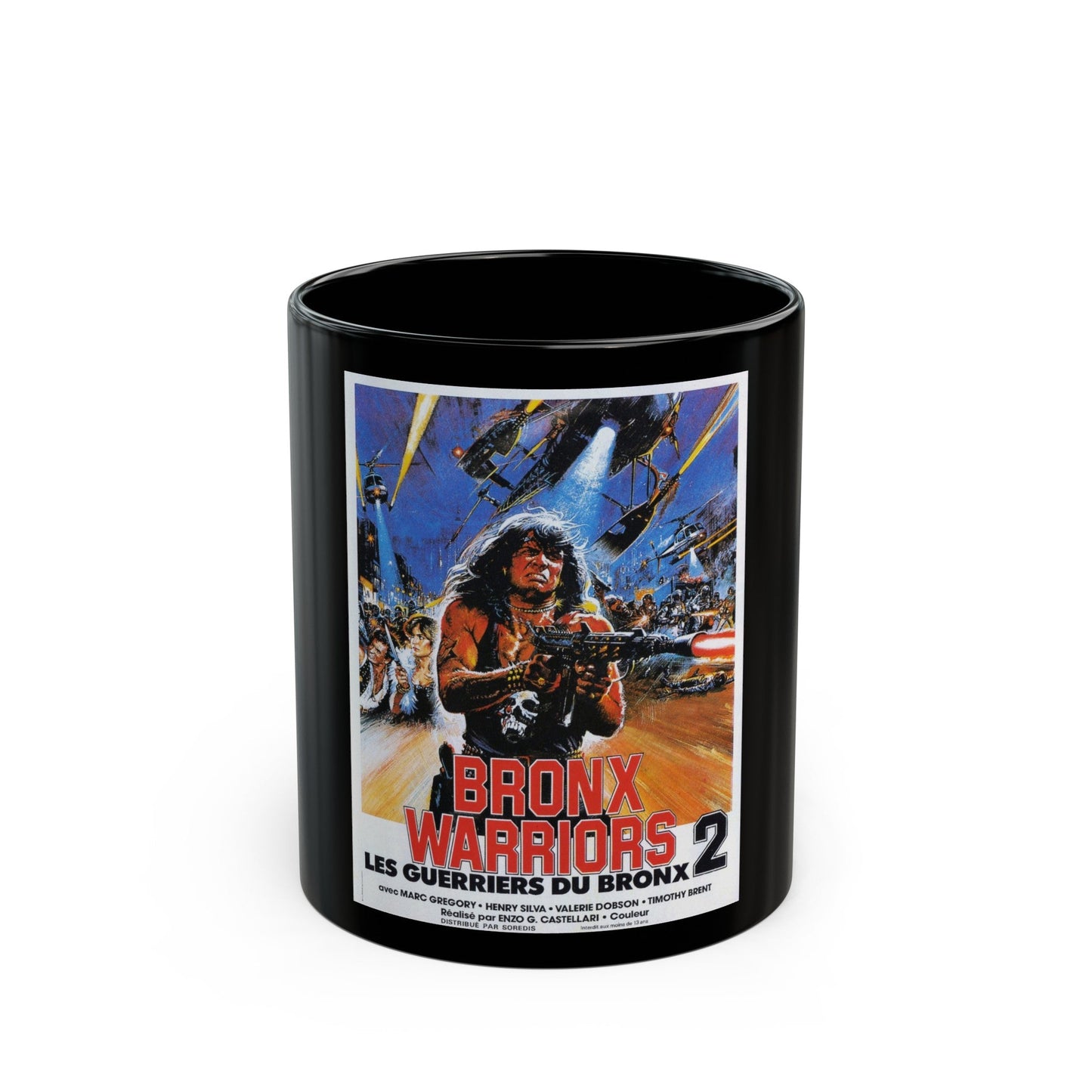 BRONX WARRIORS II 1983 Movie Poster - Black Coffee Mug-11oz-The Sticker Space