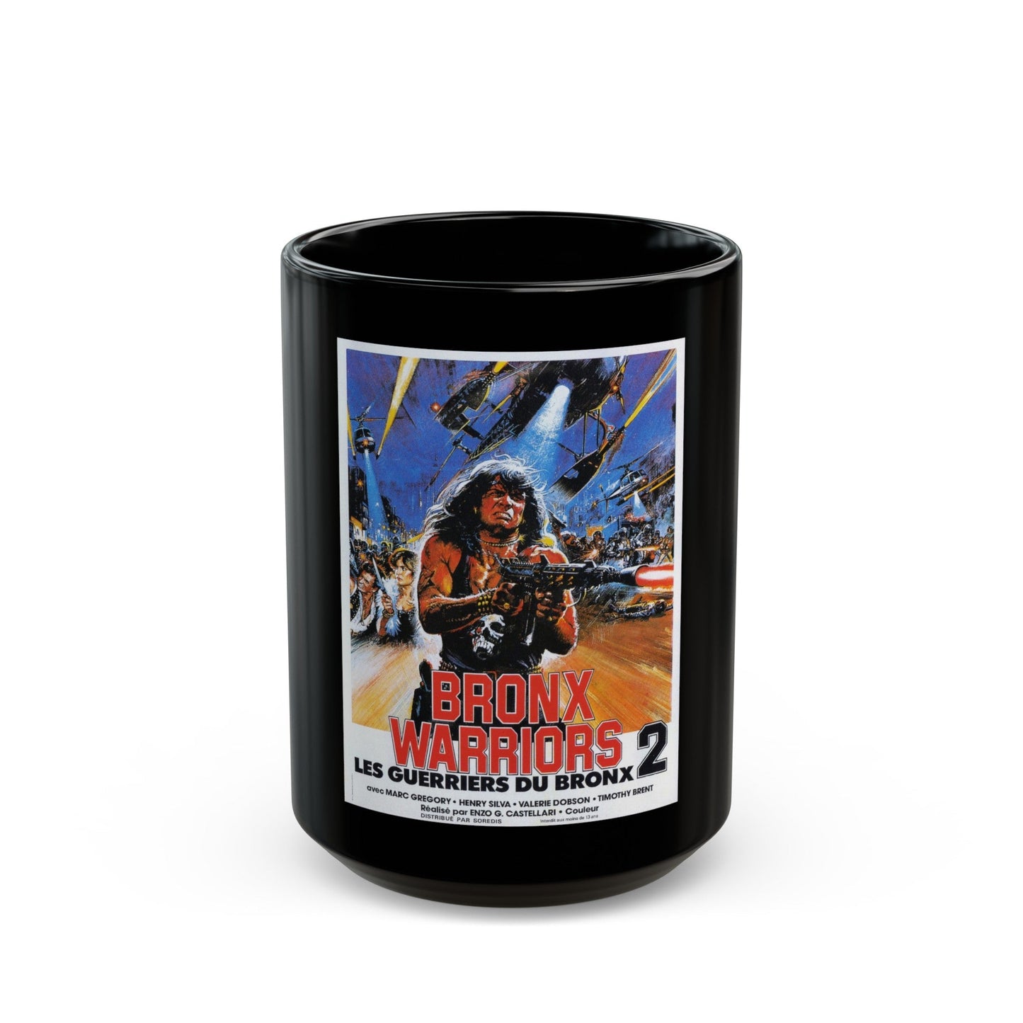 BRONX WARRIORS II 1983 Movie Poster - Black Coffee Mug-15oz-The Sticker Space