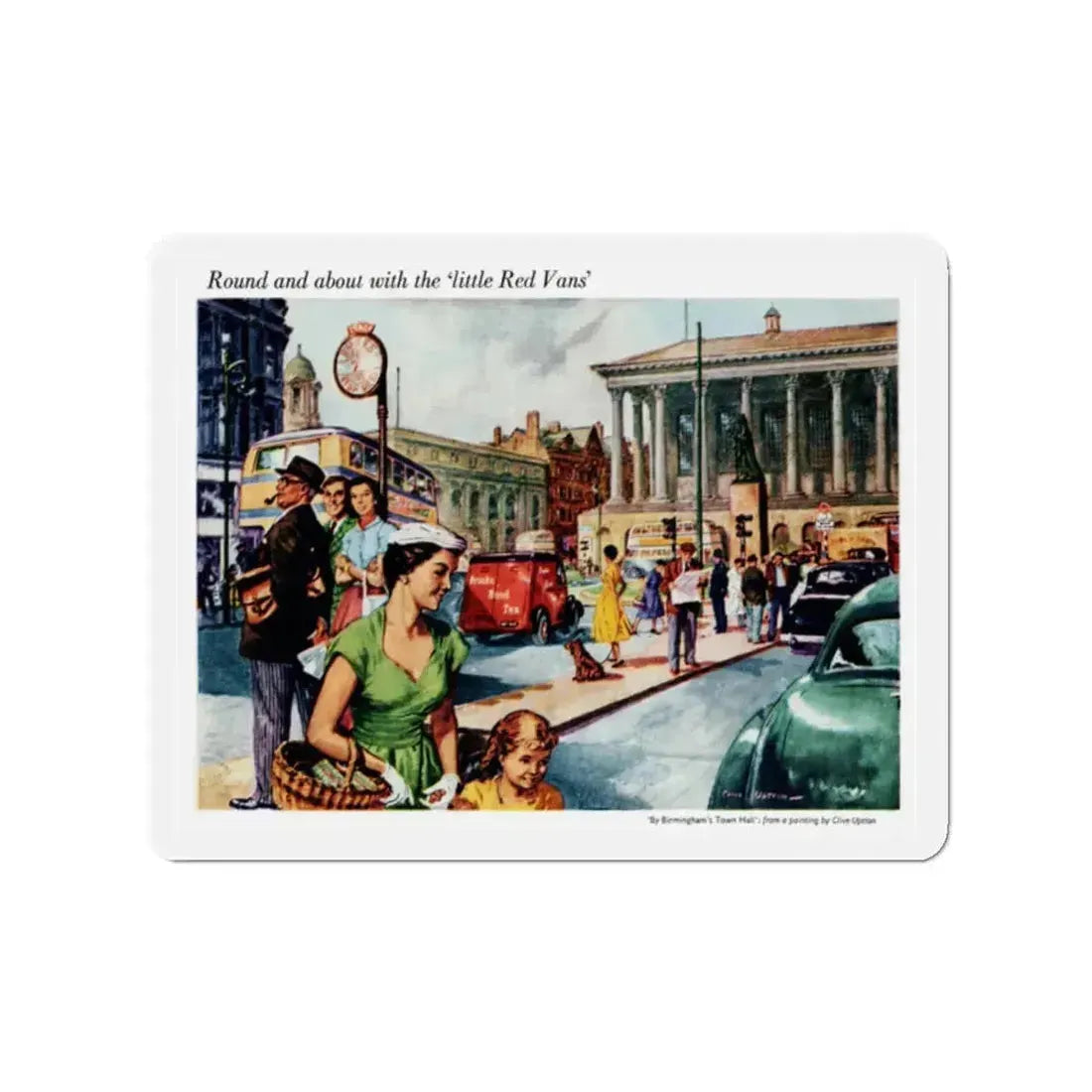 Brooke Bond Tea advertisement, 1955 (Magazine Illustration) Refrigerator Magnet 2 Inch Die-Cut - The Sticker Space