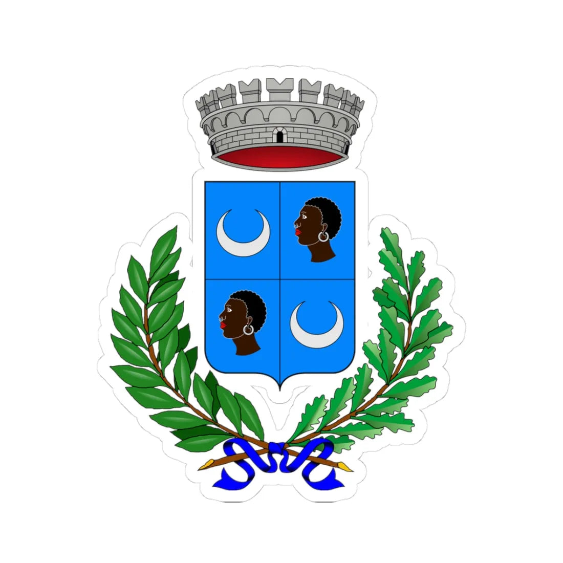 Brossasco-Stemma (Italy) (Coat of Arms) STICKER Vinyl Kiss-Cut Decal 3 Inch White - The Sticker Space