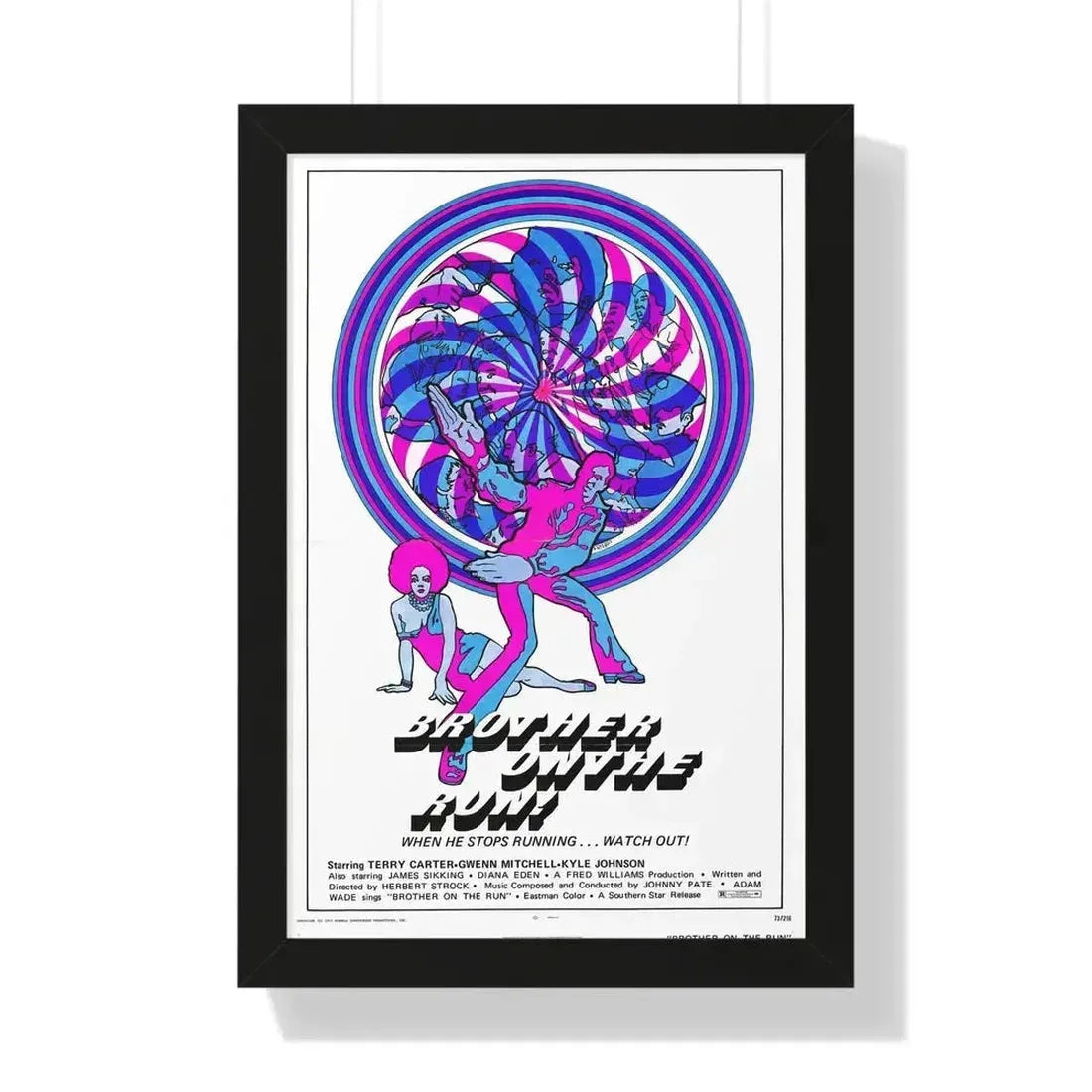 BROTHER ON THE RUN 1973 - Framed Movie Poster - The Sticker Space