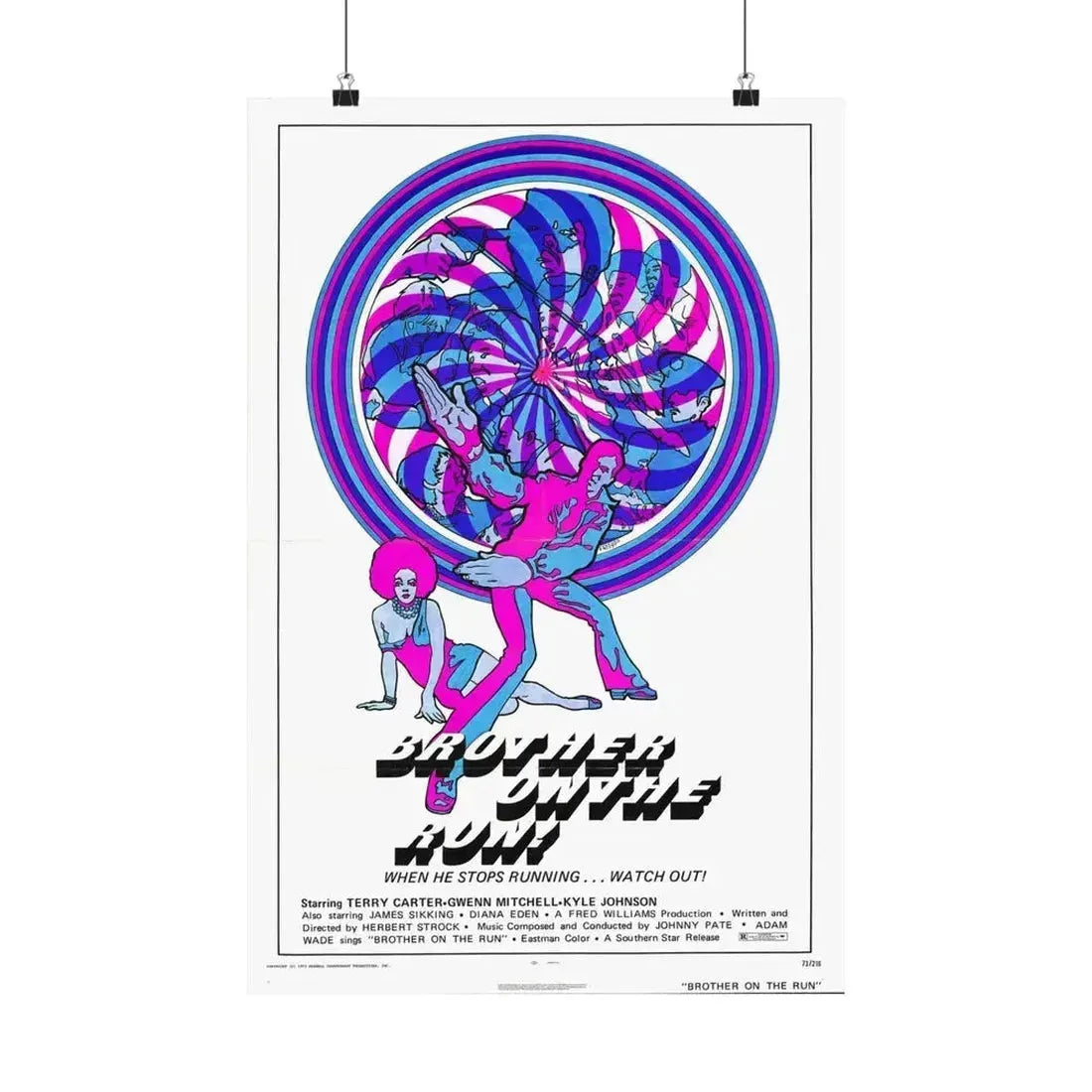 BROTHER ON THE RUN 1973 - Paper Movie Poster 16″ x 24″ Matte - The Sticker Space